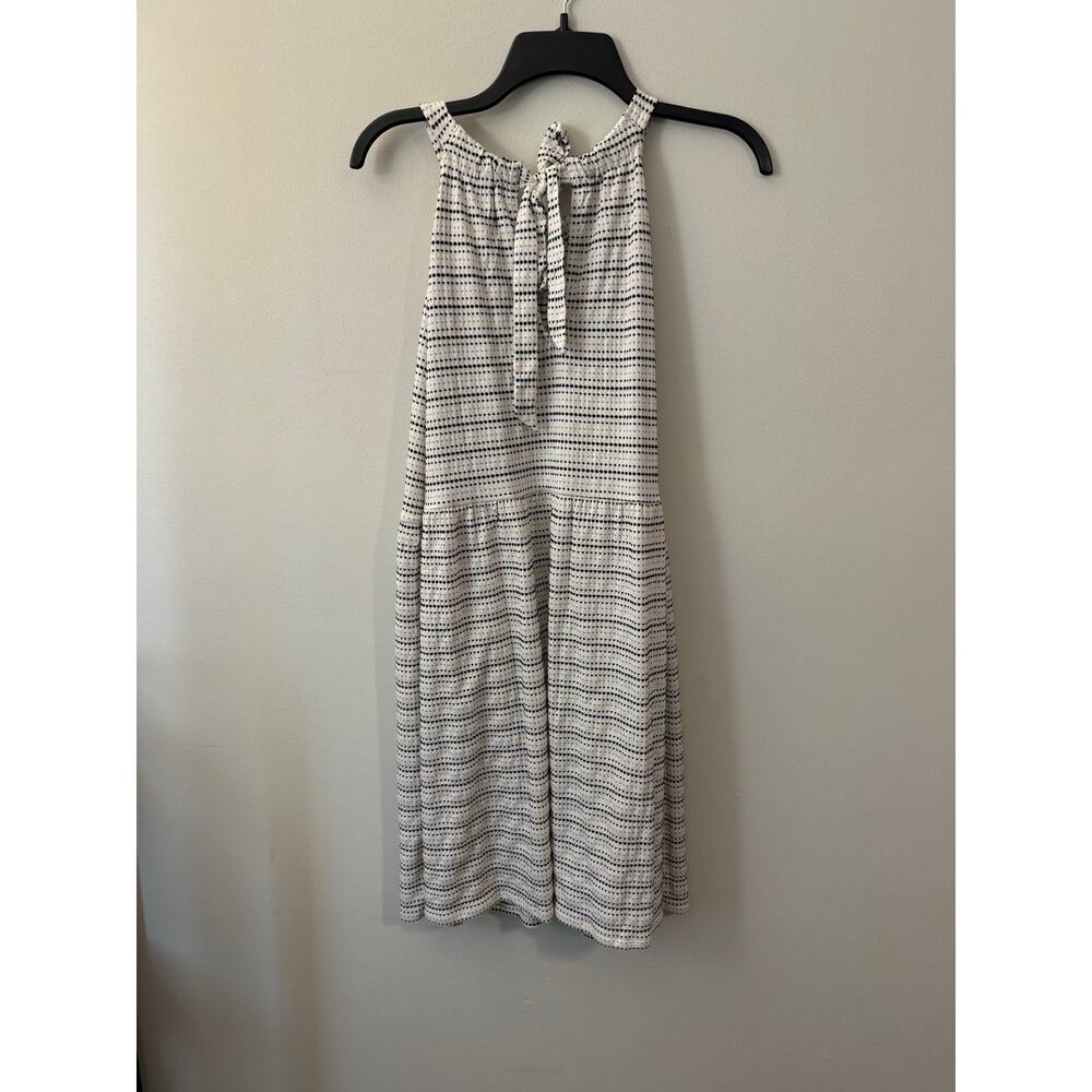 LOFT NWT White/Black/Gold Dot Stripe Knit Dress – Size Medium, MSRP $70 - Picture 7 of 10